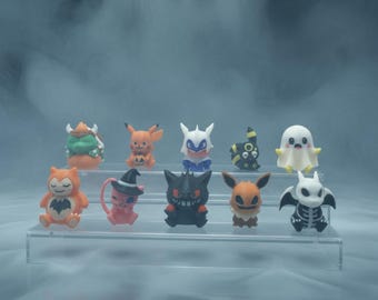 Halloween Pocket Monster Minis & Pokeballs: Snorlax, Pikachu, Eevee, Umbreon, Greninja, Togepi, Mew, Gengar, Squirtle, Charizard