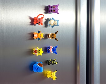 3D Printed Pocket Monster Magnets & Pokeballs: Snorlax, Pikachu, Eevee, Umbreon, Greninja, Togepi, Mew, Gengar, Squirtle, Charizard
