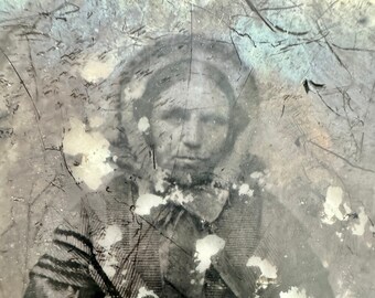 Victorian glass plate ambrotype portrait woman