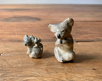 Vintage mid century Australiana Hebb pottery miniature koala figurines