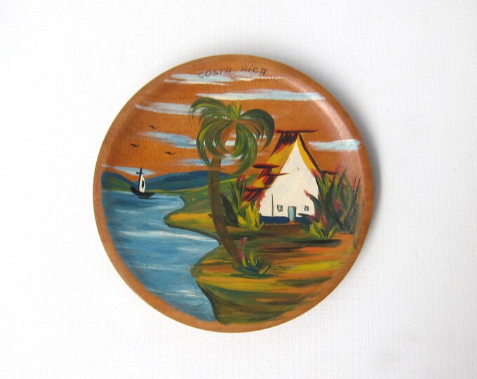 Vintage Costa Rica Hand Painted Souvenir Wooden Plaque - Etsy