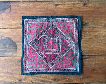 Antique Indian embroidered chain stitch crewel panel