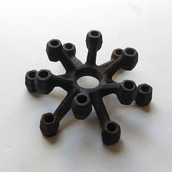 Vintage Retro 1950s Dansk atomic cast iron tapered candle holder