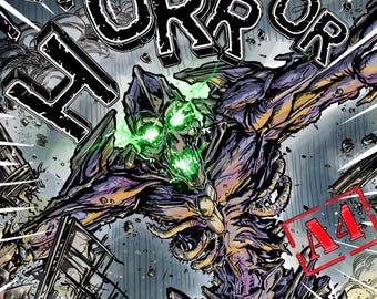 Issue #3 of "The Horror A4" my Independent Kaiju (giant monster) comic. 26 pages