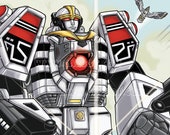 The White Power Ranger : Tommy Oliver, summoning his Tigerzord with Saba