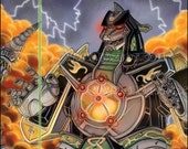 The Green Power Ranger : Tommy Oliver, summoning his Dragonzord with the Dragon Dagger.