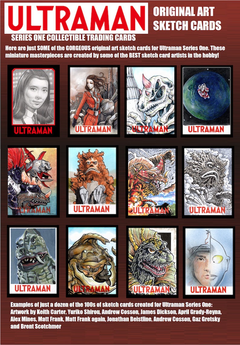 Error Ultraman Sketch Card of kaiju Jirass image 5