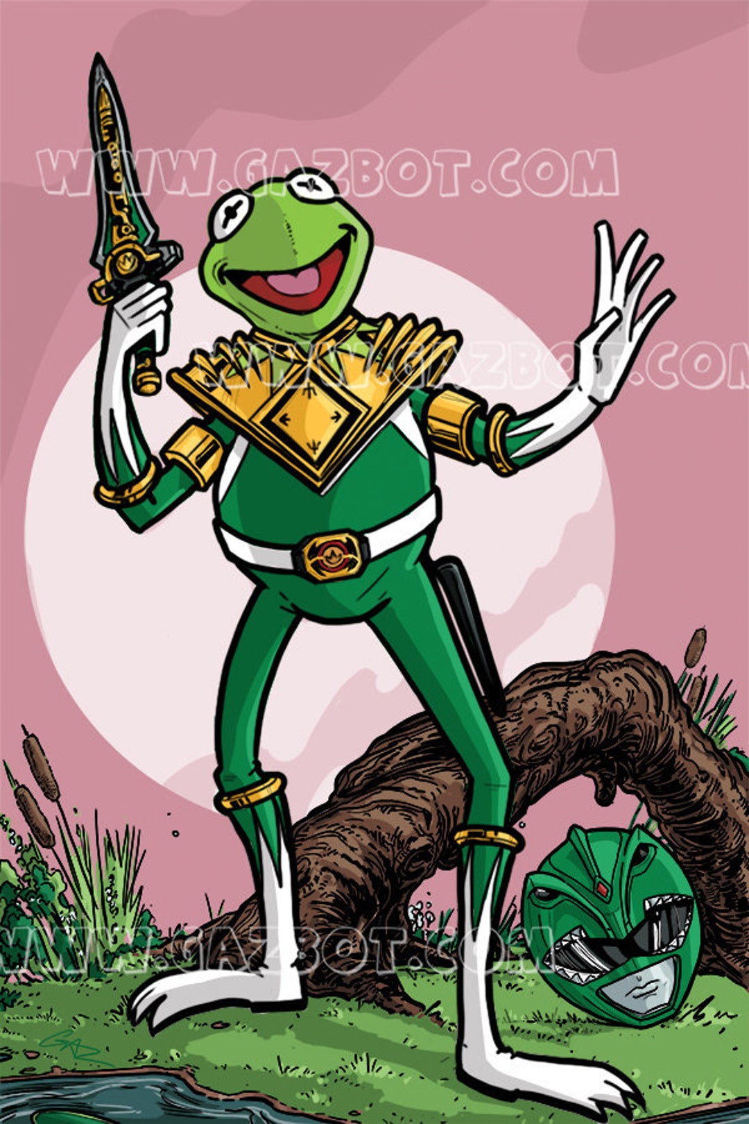 Power Rangers X Muppets Kermit the Frog as the Green Ranger Etsy