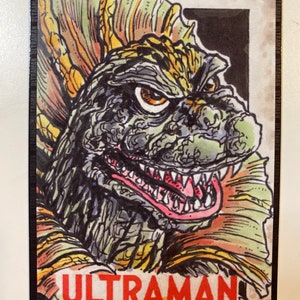 Error Ultraman Sketch Card of kaiju Jirass image 1