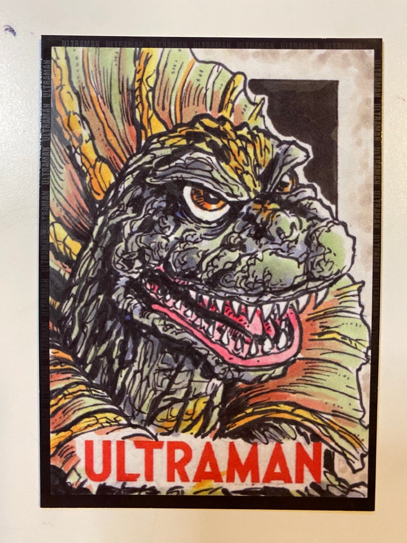 Error Ultraman Sketch Card of kaiju Jirass image 1