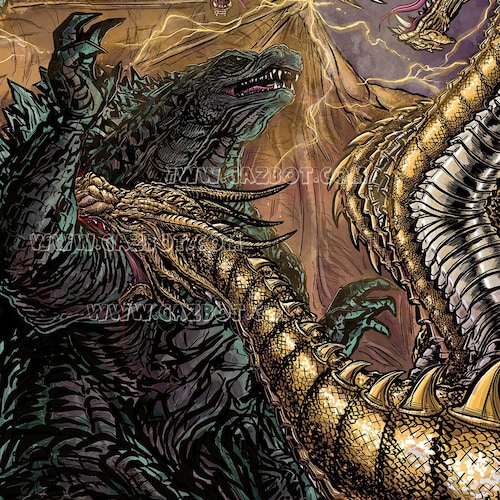 Godzilla Vs King Ghidorah - Etsy