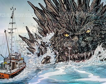 Godzilla Minus One x Jaws