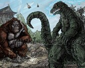King Kong vs. Godzilla Art Print | Kaiju Movie Poster