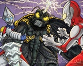 Jet Jaguar and Ultraman vs. Megalon