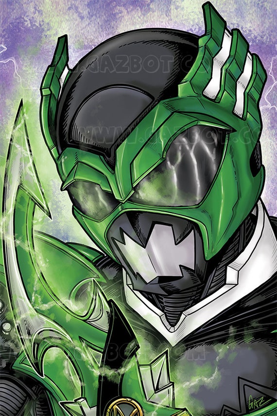 Power Rangers Im Weltraum Psycho Green Ranger Etsy