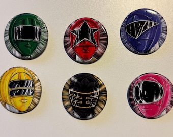 Power Rangers Zeo set of 6 pin button set