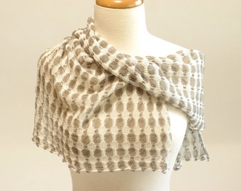 Shawl Scarf, Organic Cotton and Linen, White