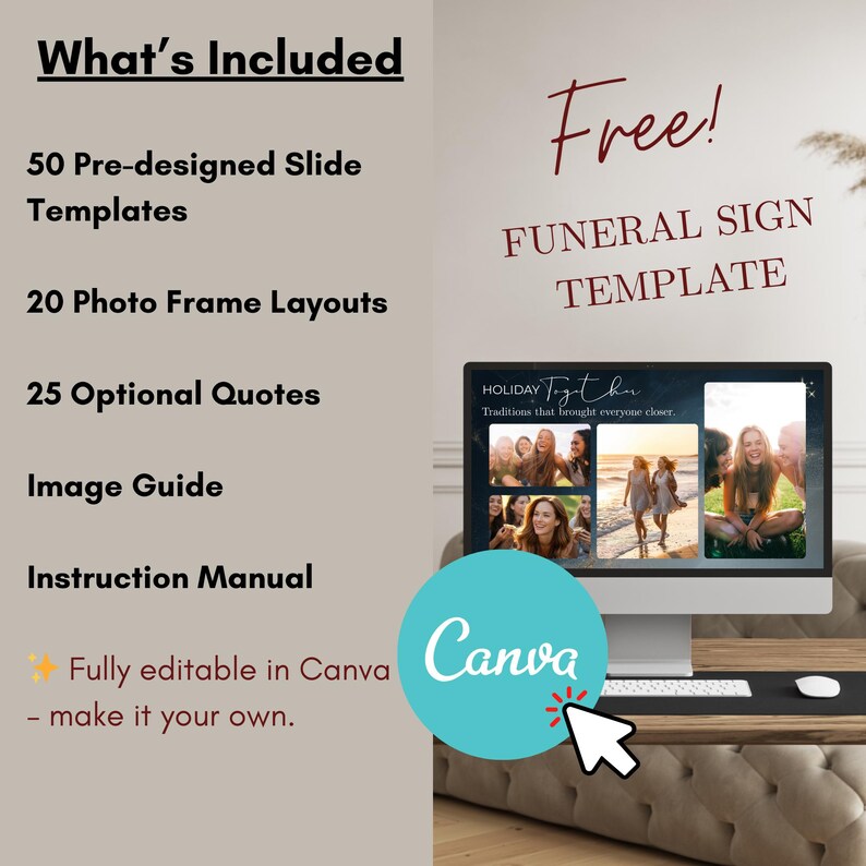 Editable Funeral Photo Slideshow, Celebration of Life Template ...