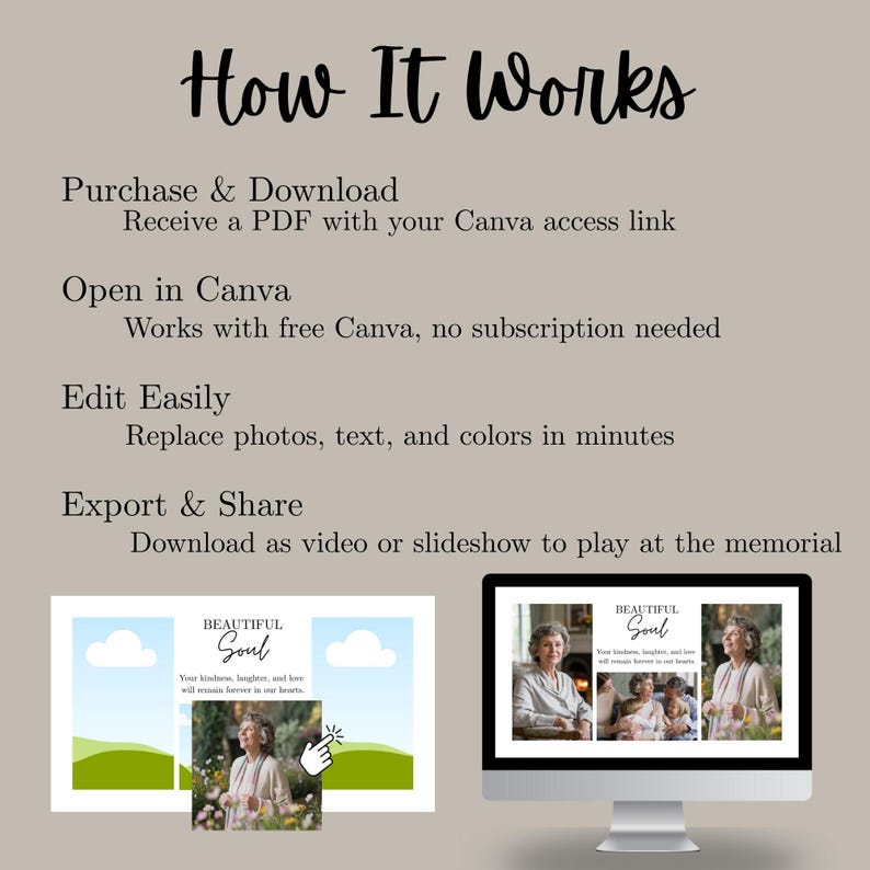 Minimalist Funeral Slideshow Template: Celebration of Life (digital ...