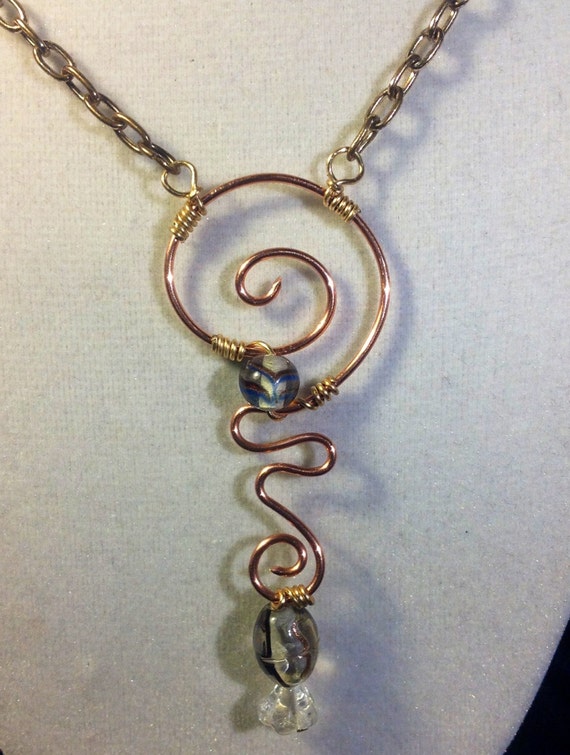 Items similar to Wire Wrapped Pendant Necklace on Etsy