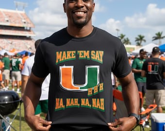 Miami Hurricanes Shirt,Make Em Say UHHH, Comfort ColorsCanes Shirt, Miami Game Day Shirt,Game Day Streetwear Tee,Lets go Canes