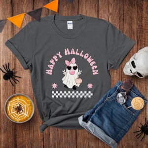 Pink Ghost Halloween Shirt, Coquette Ghost, Cute Ghost Shirt, Pink Ghost Shirt, Ghost Happy Halloween Shirt, Pumpkin Shirt,