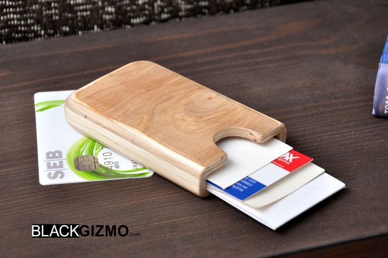 Wooden business card holder BC004 Etsy