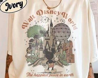 Retro Micky Disneyworld Comfort Farben Shirt, Walt Disneyworld Shirt, Micky und Freunde Shirts, Disney 2026 Reise, Disneyworld passendes T-Shirt