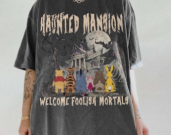 Disney Halloween Winnie The Pooh Haunted Mansion Shirt, Pooh Halloween Shirt, Haunted Mansion Disney Shirt, Disneyland Halloween Tee
