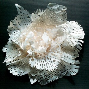 Fabric brooch hair accessory in ivory image 5