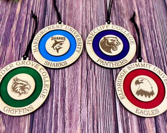 Custom College Wood Ornaments-Graduation Keepsakes: Over 300 Different Colleges made and counting