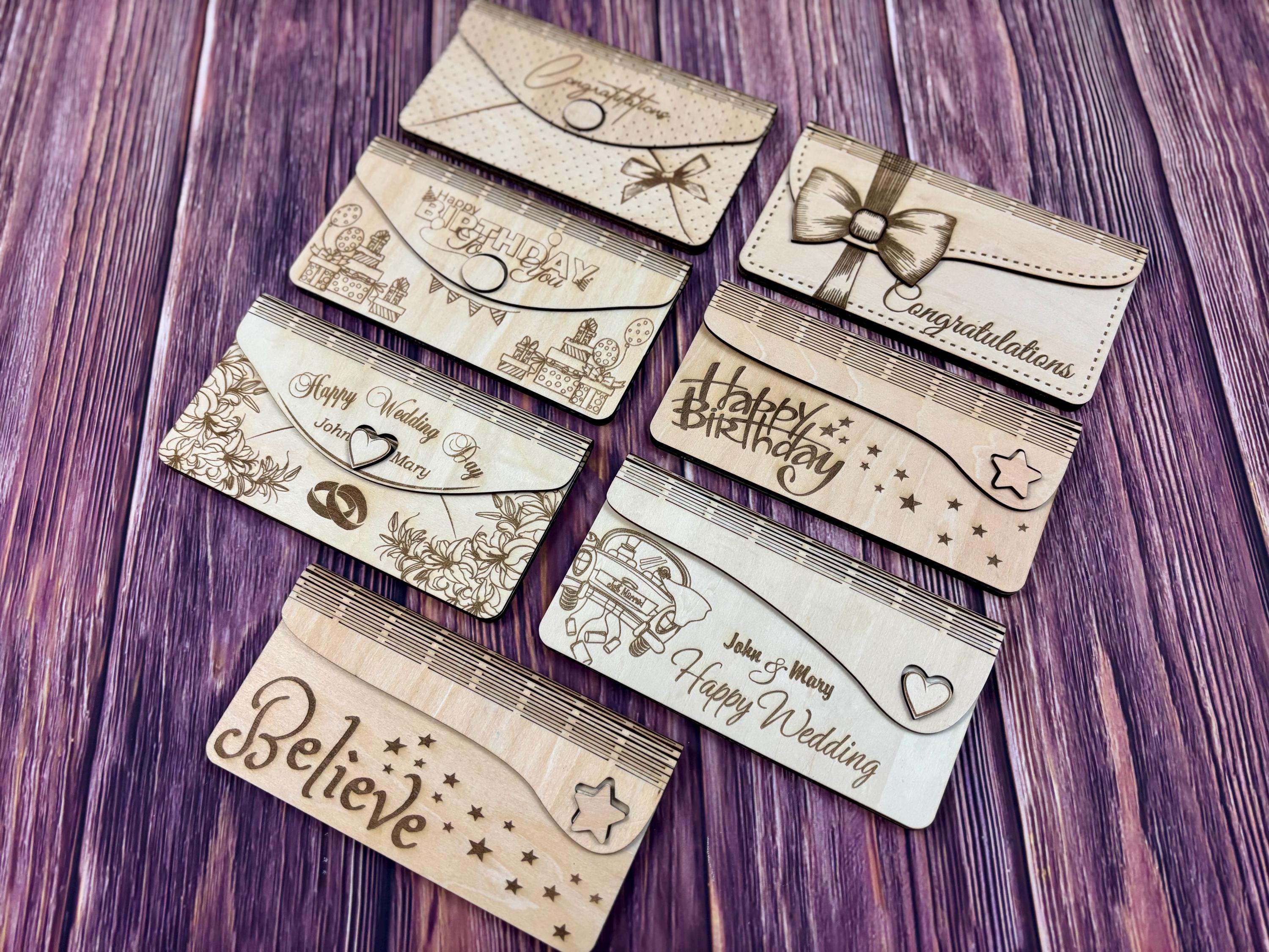 Engravable Wooden Envelope