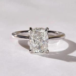 2.20 CT Elongated Cushion Cut Moissanite Engagement Ring, White Gold Ring, Cushion Solitaire Ring, Anniversary Ring, Wedding Ring For Her.