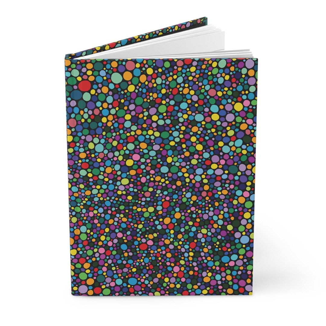 Hand Drawn Colorful Confetti Dot Pattern Hardcover Journal | Polka Dot ...