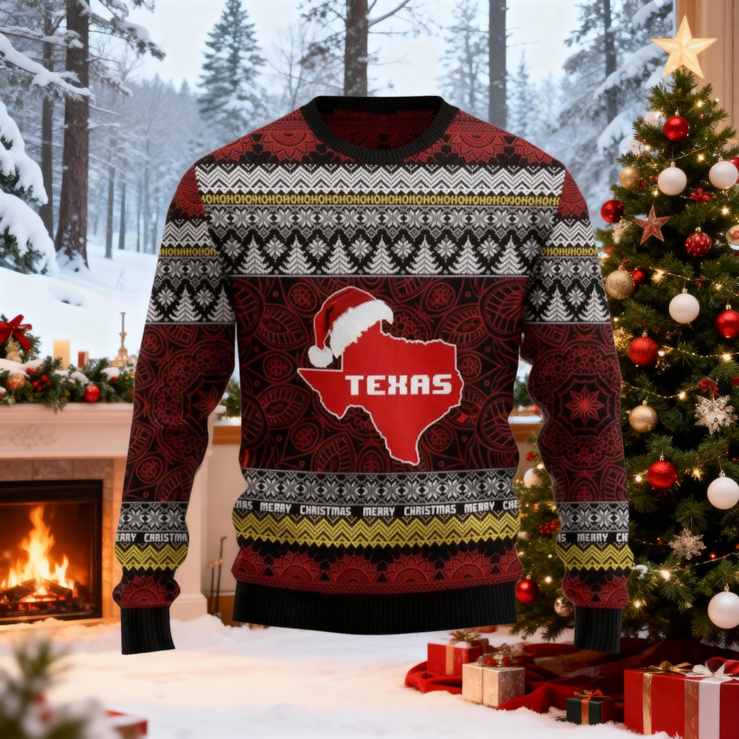 Discover Texas Mandala Ugly Christmas Sweater, Western Holiday Sweater, Christmas Gift Sweater, Funny Christmas Sweater