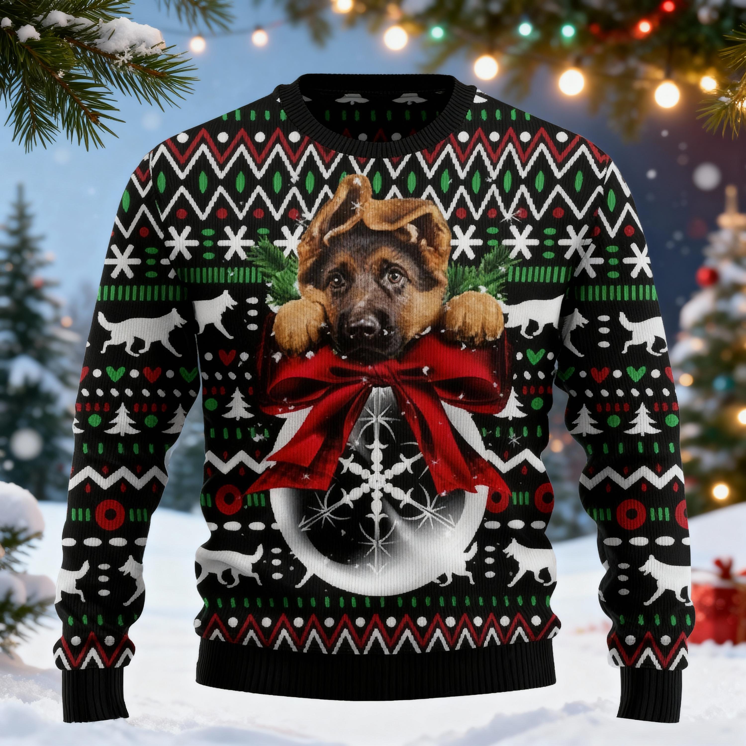 Discover German Shepherd Christmas Sweater, Dog Xmas Sweater, Christmas Dog Sweatshirt, Animal Ugly Holiday Sweatshirt
