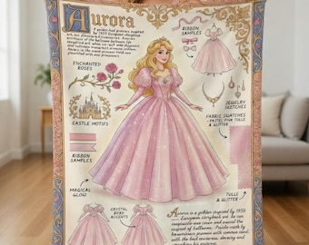 パーソナライズされたプリンセスオーロラのベビーブランケット、カスタムストーリーブックのベビー用品、花柄のお城のおくるみ、おとぎ話の女の子の誕生日プレゼント