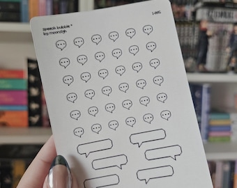Pixel Icon Sticker Sheet | Speech Bubble Journal Stickers / Chat / Journal / Planner