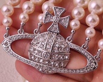 Vivienne Westwood Gold Triple Pearl Choker Necklace - Etsy 日本