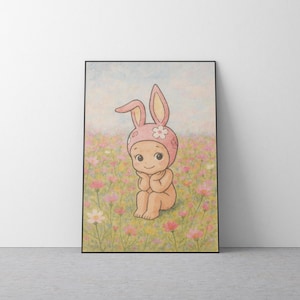 SONNY ANGEL Cherry Blossom Poster | Cute Kewpie Print, Japanese Art Print | Kawaii Poster | Sakura Sonny Angel Canvas | Pink Cherub Baby Art