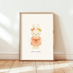 Cadeau coquette MIFFY pour elle - Illustration, impression numérique téléchargeable art mural déco - Mignon, kawaii, style japonais