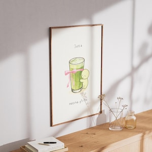 SMISKI Matcha Poster - Hugging Y2K Coquette Aesthetic Wall Decor, Quirky Collectible Art, Pastel and Trendy Room Decor Idea, Cozy Wall Art