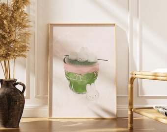 Nijntje Matcha & Cookies-poster: Bunny Coquette Y2K schattige knuffelige slaapkamer muurkunstprint