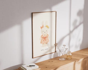 Custom MIFFY Coquette Illustration: Nursery Baby Wall Art Decor Cute Kawaii Japanese Style Digital Print