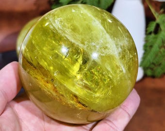 Natürliche Citrin-Kugel, goldgelbe Kristallkugel, Chakra-Stein