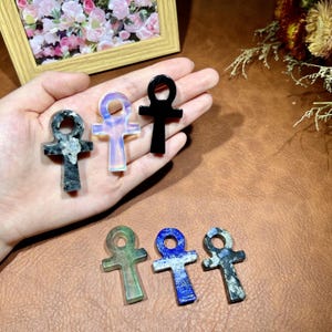 Crystal Ankh Pendant Collection, Egyptian Life Symbol, Spiritual Jewelry, Sacred Symbol, Metaphysical Pendant, Crystal Gifts for Friends