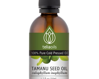 TAMANU OIL, (Foraha), Anti Aging 100% Pure -Acne scars, Stretch mark, Eczema relief -1. fl.oz / 30 ml Cold pressed