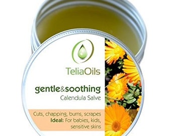 Calendula Salve, Marigold Calming and Soothing Herbal Cream First aid kit, for Rashes, Eczema, Irritated Skin, Dry Chapped Skin 30 Ml / 1 Oz