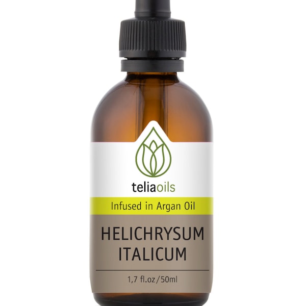 Helichrysum Italicum Infused in Organic Argan Oil for Wrinkles, Scars, Stretch Marks 1.7 fl oz / 50 Ml