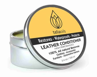 Waterproof, clear, Leather care balm for all colors, All natural restorer preserver softener conditioner & protector Against water salt snow